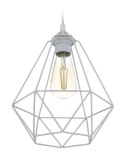 Lampa wisząca Paris Diamond 24 cm biała Stylowa lampa wisząca druciak w kolorze białym, w stylu industrialnym loft 24 cm