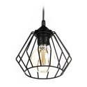 Lampa wisząca WarsawLoft 13 cm czarna Nowoczesna lampa wisząca geometryczna, w stylu industrialnym loft 13 cm czarna