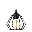 Lampa wisząca WarsawLoft 13 cm czarna Nowoczesna lampa wisząca geometryczna, w stylu industrialnym loft 13 cm czarna