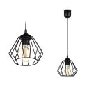 Lampa wisząca WarsawLoft 13 cm czarna Nowoczesna lampa wisząca geometryczna, w stylu industrialnym loft 13 cm czarna