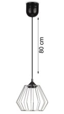 Lampa wisząca WarsawLoft 13 cm srebrna Nowoczesna lampa wisząca geometryczna z połyskiem, w stylu glamour 13 cm błyszczący srebr