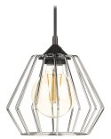 Lampa wisząca WarsawLoft 13 cm srebrna Nowoczesna lampa wisząca geometryczna z połyskiem, w stylu glamour 13 cm błyszczący srebr