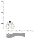 Lampa wisząca WarsawLoft 13 cm srebrna Nowoczesna lampa wisząca geometryczna z połyskiem, w stylu glamour 13 cm błyszczący srebr