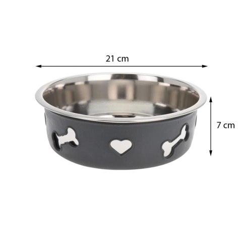Miska dla psa antypoślizgowa duża 2000ml Miska dla zwierząt na karmę i wodę wykonana ze stali nierdzewnej i silikonu z antypośli