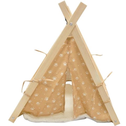 Namiot Tipi dla kota lub psa wzór Łapki Domek dla psa lub kota w formie namiotu tipi z pokrowcem do transportu oraz miękkim lego