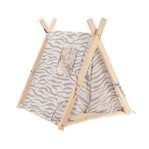 Namiot Tipi dla kota lub psa wzór Tygrys Domek dla psa lub kota w formie namiotu tipi z pokrowcem do transportu oraz miękkim leg