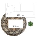 Okrągły dywan jutowy 120 cm wzór 2 Orientalny wzór, naturalny materiał, minimalistyczny i elegancki design