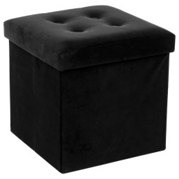 Pufa pikowana Adaline Black 38x38 cmSkładana konstrukcja, miękkie siedzisko wykonane z przyjemnego w dotyku materiału, z funkcją