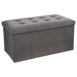 Pufa pikowana Adaline Grey 76x38 cm Składana konstrukcja, miękkie siedzisko wykonane z przyjemnego w dotyku welurowego materiału