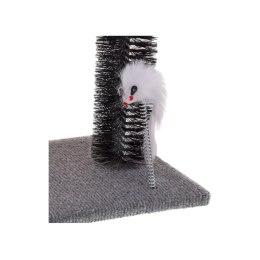 Zabawka dla kota w formie masażera Łuk do masażu dla kota z drapakiem, szczotką i zabawką w kształcie myszki na sprężynie o wymi