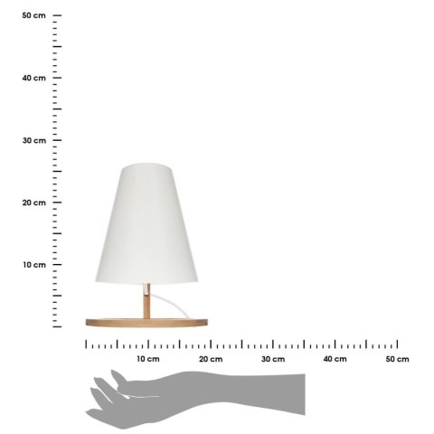 Bambusowa lampka nocna Pita 26,5 cmPodstawa wykonana z drewna bambusowego w naturalnym kolorze, biały abażur, idealna do salonu 