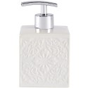 Dozownik na mydło Cordoba White 500 ml Wykonany z ceramiki, kolor biały, ozdobiony eleganckim ornamentowym wzorem