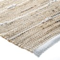 Dywan jutowy 60x90 cm White Stripe Wykonany z naturalnego materiału, ozdobiony kolorowymi paskami, łatwy w pielęgnacji