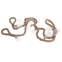 Girlanda 10 Led na grubym sznurze Łańcuch świetlny w postaci 10 żarówek na grubym, dekoracyjnym, parcianym sznurze o długości 3m