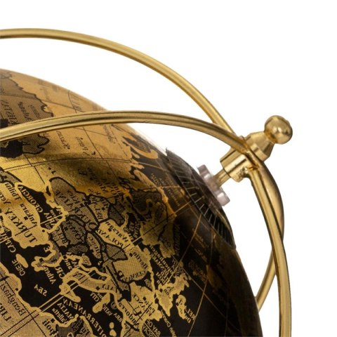 Globus dekoracyjny czarny 24 cm Na złotej podstawie wykonanej z metalu, globus o średnicy 24 cm, z solidnego tworzywa
