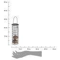 Karmnik dla ptaków metalowy czarny Metalowy podajnik dla ptaków na kule tłuszczowe, do zawieszenia, o wysokości 25 cm