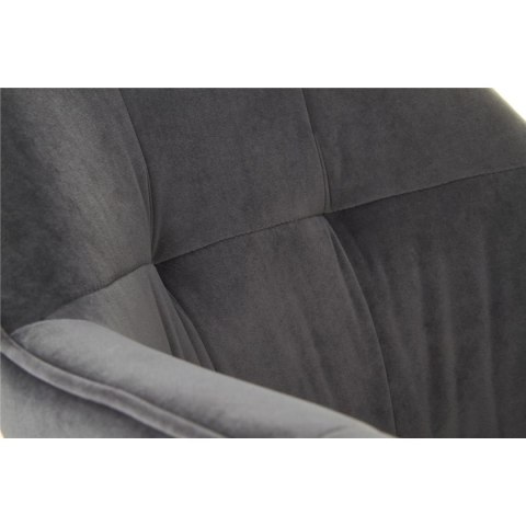 Krzesło K377 popielate Obicie wykonane z aksamitnej tkaniny, stalowy korpus, mebel do samodzielnego montażu