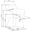 Krzesło K377 popielate Obicie wykonane z aksamitnej tkaniny, stalowy korpus, mebel do samodzielnego montażu