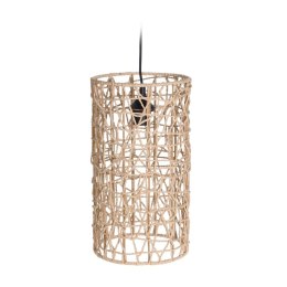 Lampa sufitowa pleciona Boho 40x22 cm Druciany klosz opleciony naturalnym materiałem z trawy morskiej, minimalistyczny i eleganc
