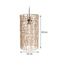 Lampa sufitowa pleciona Boho 40x22 cm Druciany klosz opleciony naturalnym materiałem z trawy morskiej, minimalistyczny i eleganc