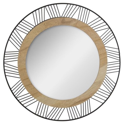 Okrągłe lustro ścienne Joe 45 cm Rama wykonana z połączenia metalu i płyty MDF, kolor czarny, stylowy i funkcjonalny dodatek do 
