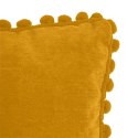 Poduszka Pompons 40x40 cm żółta Wykonana z miękkiego i przyjemnego w dotyku materiału, zdejmowana poszewka, stylowo prezentujący