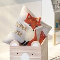 Poduszka dekoracyjna dla dziecka Lis Bawełniana poduszka z motywem liska, miękka i wygodna poducha z zamkiem