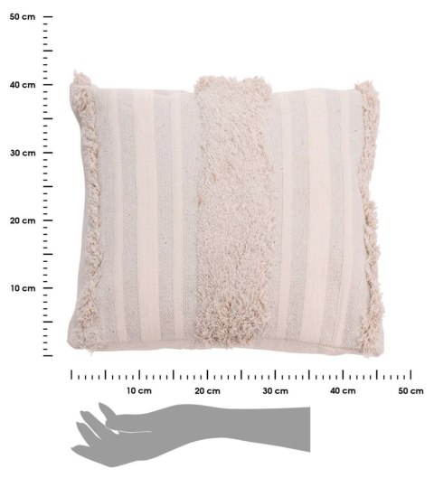 Poduszka w stylu Boho wzór 2 Wykonana z grubej bawełny i sznura, ozdobiona frędzlami, naturalna kolorystyka, idealny dodatek do 