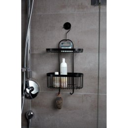 Półka łazienkowa Aria Black Wykonana ze stali nierdzewnej, kolor czarny, do zawieszenia na drążku prysznicowym