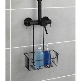 Półka łazienkowa Caddy Milo Black Wykonana ze stali nierdzewnej, kolor czarny, do zawieszenia na baterii prysznicowej
