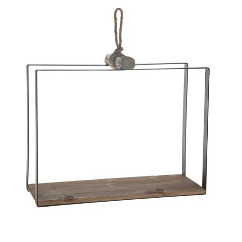 Półka wisząca Vintage 39x29 cm Szafka ścienna na dekoracje i kwiaty wykonana z metalu z drewnianą półką w stylu Vintage o wymiar