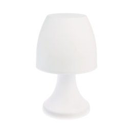 Przenośna lampka nocna LED biała 19 cm Biała lampka w minimalistycznym stylu, zasilana bateryjnie, możliwość przenoszenia w dowo