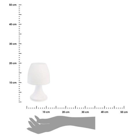 Przenośna lampka nocna LED biała 19 cm Biała lampka w minimalistycznym stylu, zasilana bateryjnie, możliwość przenoszenia w dowo