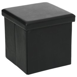 Pufa Callie Black 38x38 cm Składana konstrukcja, miękkie siedzisko wykonane ze sztucznej skóry, z funkcją schowka