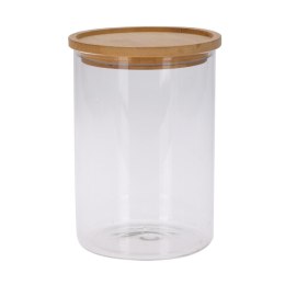 Słoik szklany z pokrywą bambus 1700 ml Szklany pojemnik do przechowywania żywności, z bambusową pokrywką