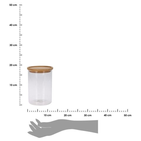 Słoik szklany z pokrywą bambus 1700 ml Szklany pojemnik do przechowywania żywności, z bambusową pokrywką