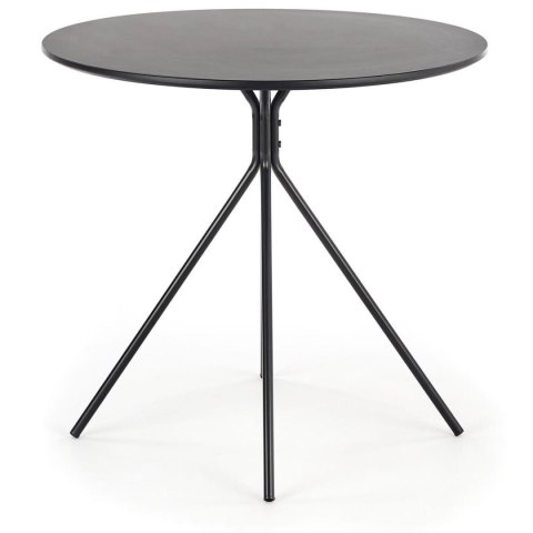 Stolik kawowy Fondi Blat wykonany z płyty MDF, stalowe nogi, całość w kolorze czarnym, mebel do samodzielnego montażu