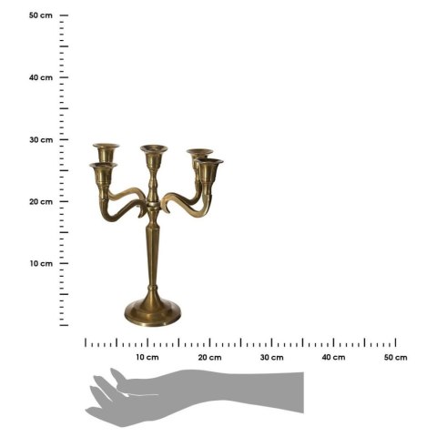 Świecznik pięcioramienny Leland 27 cmAluminiowy świecznik w kolorze złotym. Wymiar: 23x23x27 cm.