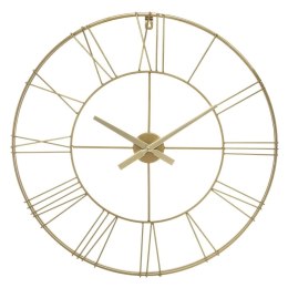Zegar ścienny Cason Gold 70 cmWykonany z metalu w kolorze złotym, rzymskie cyfry, idealny do wnętrz urządzonych w stylu glamour 