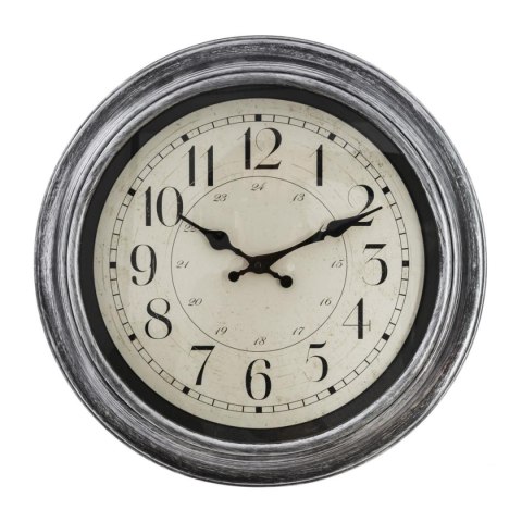 Zegar ścienny Nelson Silver 40 cm Rama z tworzywa sztucznego, tarcza osłonięta szkłem, idealny do wnętrz urządzonych w stylu vin