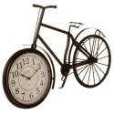 Zegar stołowy vintage w kształcie roweru Wykonany z metalu, tarcza osłonięta szybą, idealny do wnętrz urządzonych w stylu indust