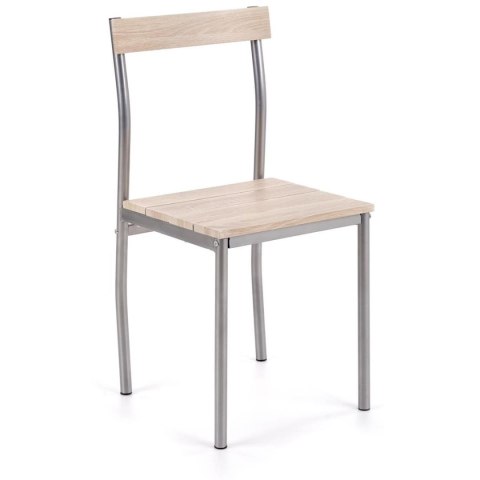 Zestaw Lance stół i 2 krzesła dąb sonoma Blat i siedziska wykonane z płyty MDF, stalowe stelaże, mebel do samodzielnego montażu