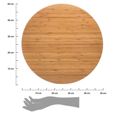 Bambusowa deska obrotowa 50 cm Okrągła deska do serwowania dań i przekąsek, obrotowy mechanizm ułatwia korzystanie, bezpieczna d