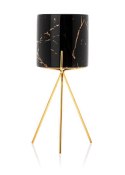 Doniczka Emma Black 28 cmWykonana z ceramiki w kolorze czarnym, uchwyt doniczki wykonano z metalu w odcieniu złotego koloru. Cał
