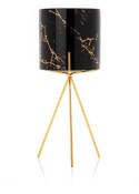 Doniczka Emma Black 32 cm Wykonana z ceramiki w kolorze czarnym, uchwyt doniczki wykonano z metalu w odcieniu złotego koloru. Ca