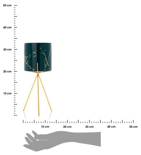 Doniczka Emma Green 32 cm Wykonana z ceramiki w kolorze zielonym, uchwyt doniczki wykonano z metalu w odcieniu złotego koloru. C