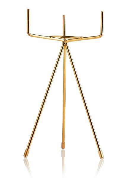 Doniczka Emma Green 32 cm Wykonana z ceramiki w kolorze zielonym, uchwyt doniczki wykonano z metalu w odcieniu złotego koloru. C