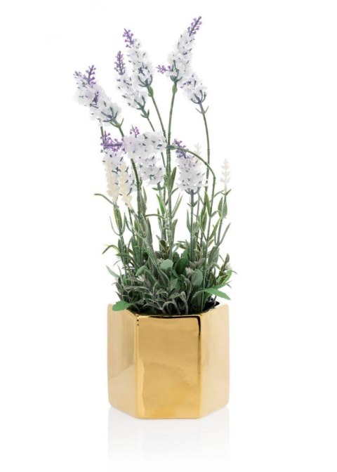 Doniczka Mia Gold 12 cm Wykonana z ceramiki w kolorze złotym. Wymiary: 14x12x12 cm.