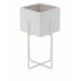 Doniczka Mizu White 23 cm Stelaż wykonany z metalu, osłonka wykonana z ceramiki. Wymiary: 12x12x23 cm.