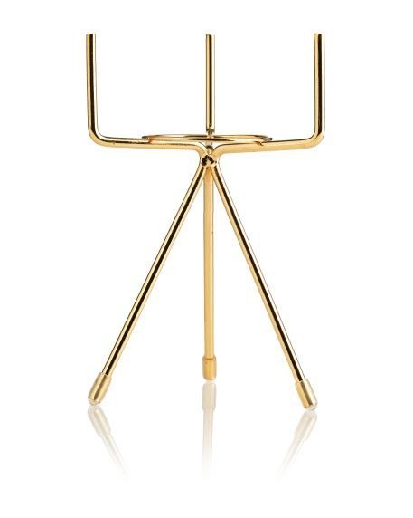 Doniczka Sashi Gold 16,5 cm Osłonka wykonana z ceramiki, stojak wykonano z metalu, całość pokryta połyskującym kolorem złotym. C